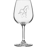 American Quarter Body Horse Themed Etched All Purpose 12.75oz Wine Glass