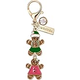 MONNEL MC698 Little Christmas Gingerbread man Lobster Clasp Charm for Women with Velvet Bag (Multi,1 Piece)