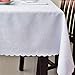 Stain Resistant Turkish White Tablecloth Polyester Table Linen, Rectangular, Square, Round, Washes Easily, Non Iron - Thanksgiving, Christmas, Dinner, Easter, Wedding (WHITE, Rectangle 60