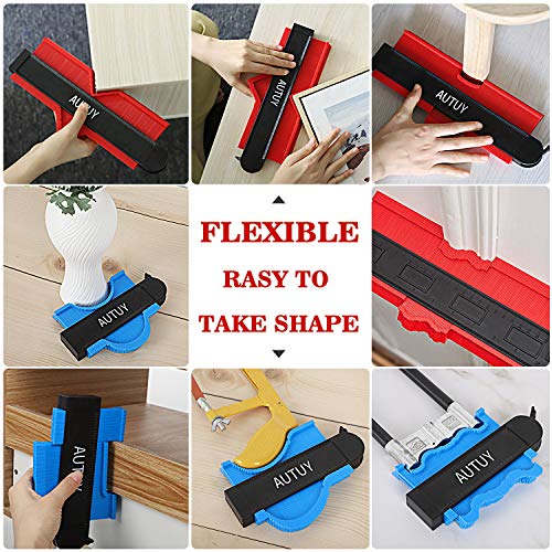 AUTUY 2 Pieces Contour Gauge Duplicator with Lock Contour Gauge Profile Tool 5-inch and 10-inch Copy Tool Measuring Ruler Irregular Shape Copy Tool