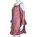 XILALU Women's Summer Rainbow Print Fringed Beach Dress Loose Chiffon Strap Dress (XXL)