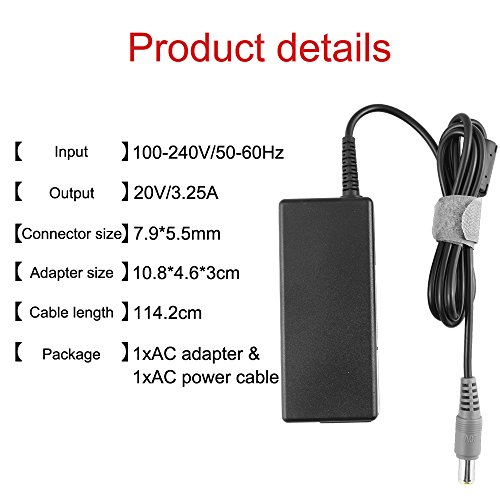 Adventurers 20V 3.25A 65W Adapter Charger Power Supply for Lenovo IBM THINKPAD T60 T410 T510 T400 - Thumbnail 3