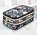Travel Jewelry Organizer Case,Storage Bag Holder for Earrings,Necklace,Rings,Watch - Girl Portable Jewelry Case Black-flower