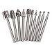 HSS Cutting Burr Bits Set for Dremel Rotary Tool Metal Woodworking Router Grinding 10 Piece High Speed Cutter Single Cut Burs M2 Steel 1/8