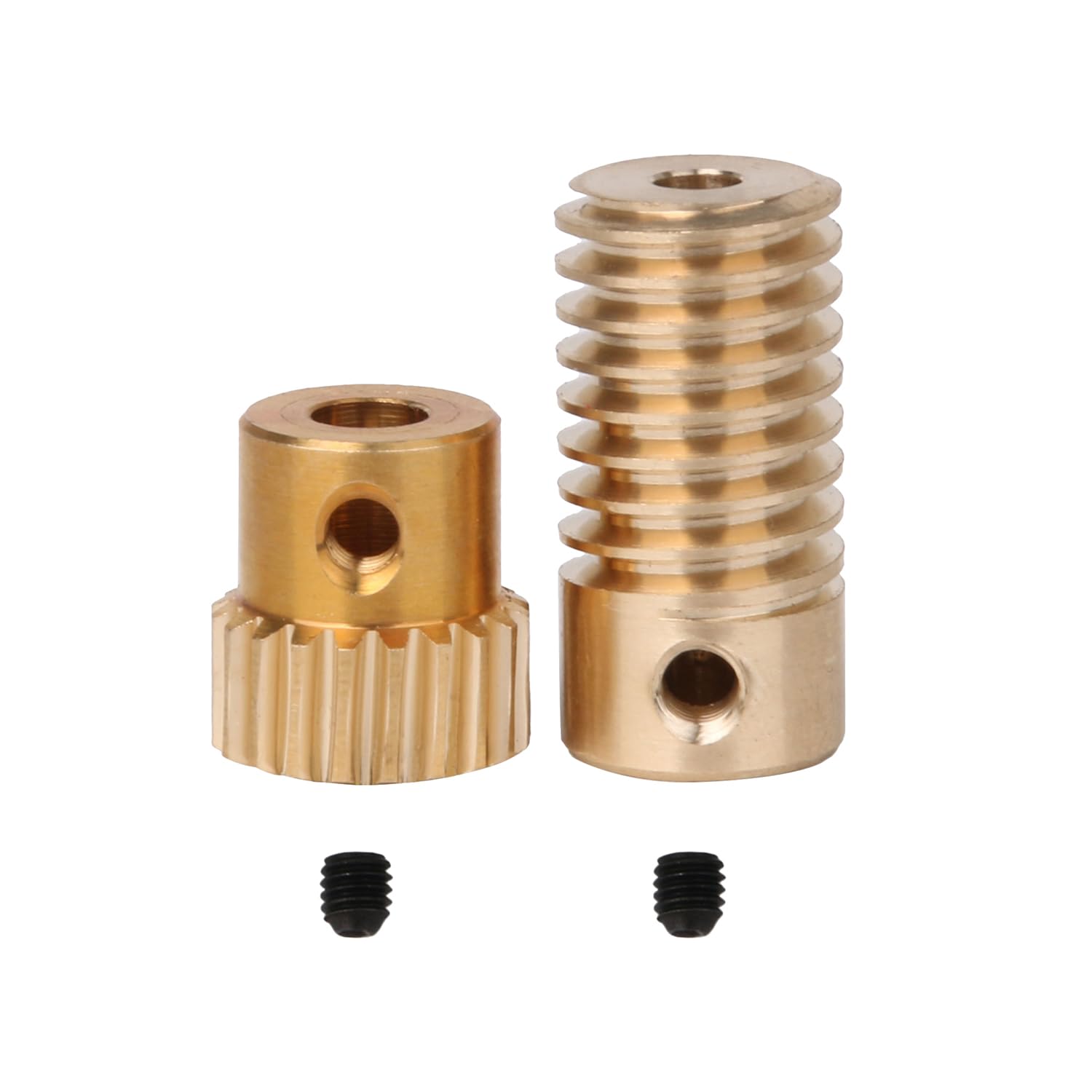CNBTR Yellow 0.5 Modulus Compact Brass Reducer 20 T Wore Gear Wheel & 0.3cm Bore Gear Shaft
