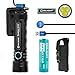 Olight Seeker 2 Pro 3200 Lumens Three Cree XP-L HD CW LED Side Switch Rechargeable Tactical Flashlight Law Enforcement Searchlight with Charging Dock Patch