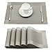 Homcomdoa Placemats Set of 6 for Dining Table Vinyl Gray Place Mats Easy to Clean Table Mat for Kitchen Table.