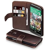 Terrapin Leather Wallet Case with Card Slots & Bill Compartment for HTC One M8 (Genuine Leather - Brown)