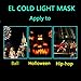 LED Wired Scary Mask 3 Modes for Costume Party Birthday Halloween Carnival(Blue)