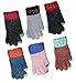 Women's Fleece Lined Acrylic Magic Glove with Touchscreen Technology 6 Pair (2 Tone Studs)