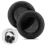 BRAINWAVZ XL Large Replacement Memory Foam Earpads - Suitable for Many Other Large Over The Ear Headphones - Sennheiser, AKG, HifiMan, ATH, Philips, Fostex, Sony (Black Pleather)
