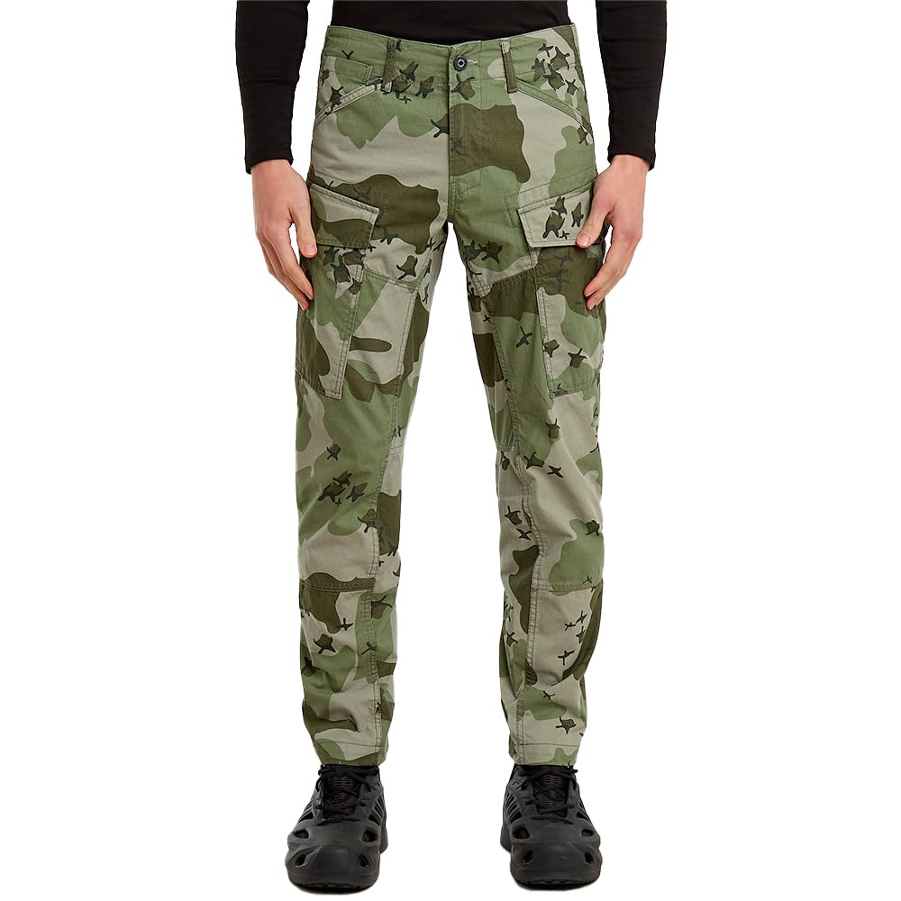 G-STAR Raw Men’s Regular Tapered Cargo Pants,Sage Border Camo,33W x 36L