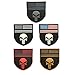 SpaceAuto 3D PVC Rubber Shield Shape American Flag w/ Police Thin Blue Line Law Enforcement Skull Military Army Tactical Morale Badge Subdued Patch 3.35
