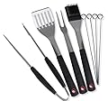 Culina Grilling/BBQ Tool Set. 8-pc. Stainless Steel. Soft Touch Handle