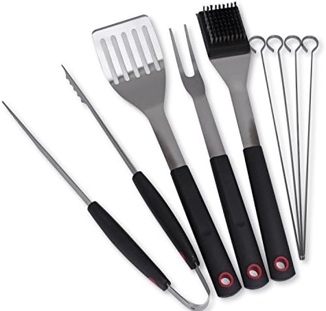 Culina® Grilling/BBQ Tool Set. 8-pc. Stainless Steel. Soft Touch Handle