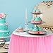 Haperlare 3ft Pink Tulle Table Skirt Queen Wonderland Pink Tablecloth Skirting Tutu Tablecloth with Smooth Edge for Christmas Wedding Baby Shower Birthday Cake Dessert Table Decoration 31 x 36 inch
