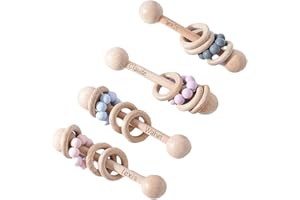 Personalized Wooden Baby Rattle,Custom Name Wooden Rattle,Newborn Sensory Toy