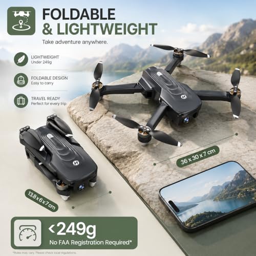 Holy Stone GPS Drones for Adults with Camera 4K - HS175D RC Quadcopter Lightweight FAA-Exempt Design with Auto Return, Follow Me, Waypoint Fly, Altitude Hold, 46 Mins Long Flight