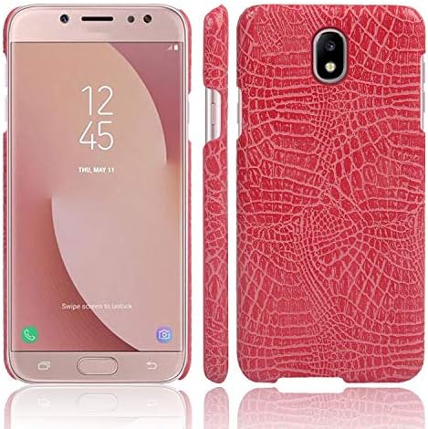 Samsung Galaxy J7 Pro J730G Case, Almiao [Ultra-Thin] Premium PU Leather Slim Protective Phone Case Back Cover for Galaxy J7 Pro (Pink)