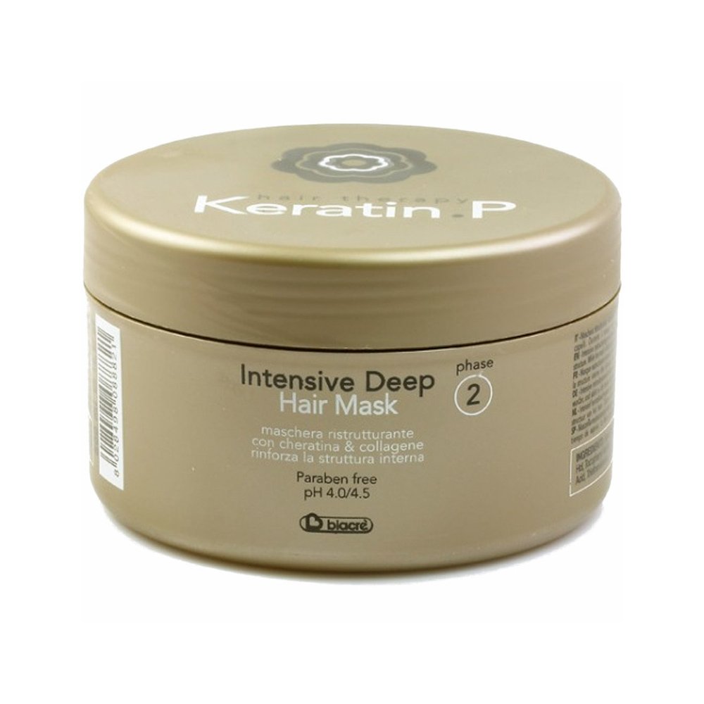 Keratin.P Intensive Deep Hair Mask, 500ml Phase 2 Biacrè ® Restructuring Mask - conditioning with keratin and collagen strengthens the internal structure