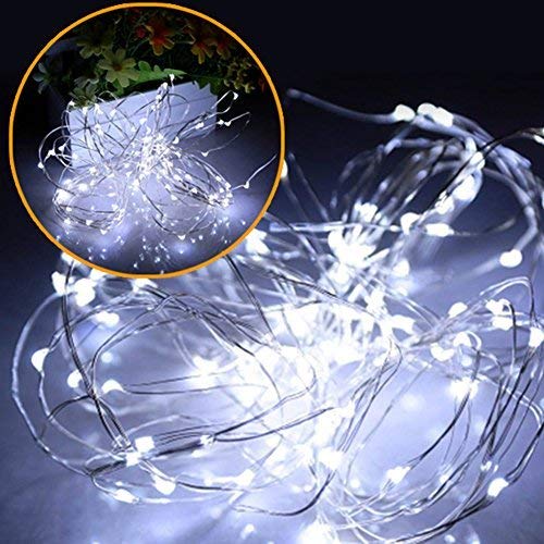 Solar Mason Jar Lid Lights LED String Lights Modes Outdoor Solar Fairy Lighting Waterproof Decorative Lights for Patio/Parties (White)