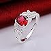 NYKKOLA New Arrival 925 Silver Beautiful Ruby Diamond Fashion Band Ring for Women Lady Lovers(O)