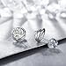 J.Rosée Women Classic 925 Sterling Silver High Polished Cubic Zirconia Small Hinged Hoop Earrings Christmas Jewelry Gifts (Spiral Love)