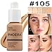 Matte Oil Control Concealer Foundation Cream,PHOERA New 30ml Long Lasting Waterproof Matte Liquid Foundation (105 Sand)