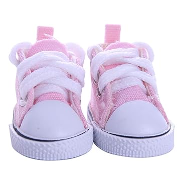 Leoie5CM Fashion Denim Canvas Mini Toy Shoes 1/6 Shoes for 18 Inch Doll Accessories