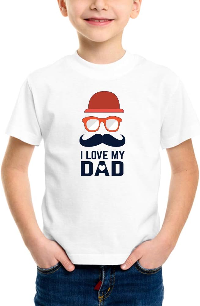 LIMIT Fashion Store I Love My DAD Design Printed T-Shirt for Kids