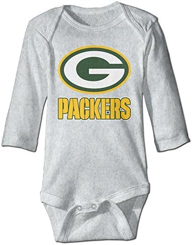 DW Baby G Packers Long Sleeve Bodysuits Ash 6 M