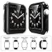 Simpeak 2-Pack Soft Screen Protector Case Compatible with Apple Watch Series 9 Ultra 8 7 (41mm 45mm 49mm) Series 6 SE 5 4 (40mm 44mm) Series 3 2 1 (38mm 42mm),Clear+Black (42mm(Series 3))