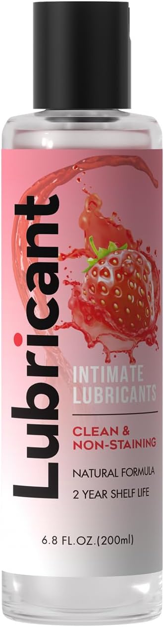 Water-Based Lubricant Ultra-Smooth Gel Personal Lubricant Non-Drip Sex Lubricant for Men, Women, and Couples - Strawberry Flavor - 200ml