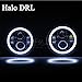International Scout II 1973-1980 7 Inch Round Cree LED Headlights White Halo Ring Angel Eyes+Amber Turning Signal Lights
