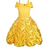 Dressy Daisy Girls' Princess Yellow Gold Ball Gown Birthday Party Fancy Dress Up Halloween Costume Size 3T-12