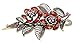 Kobwa(TM) Bronze&Red Blue Retro Charm With Leaves Rose Flowers Alligator Clip/Hair Clip With Keyring