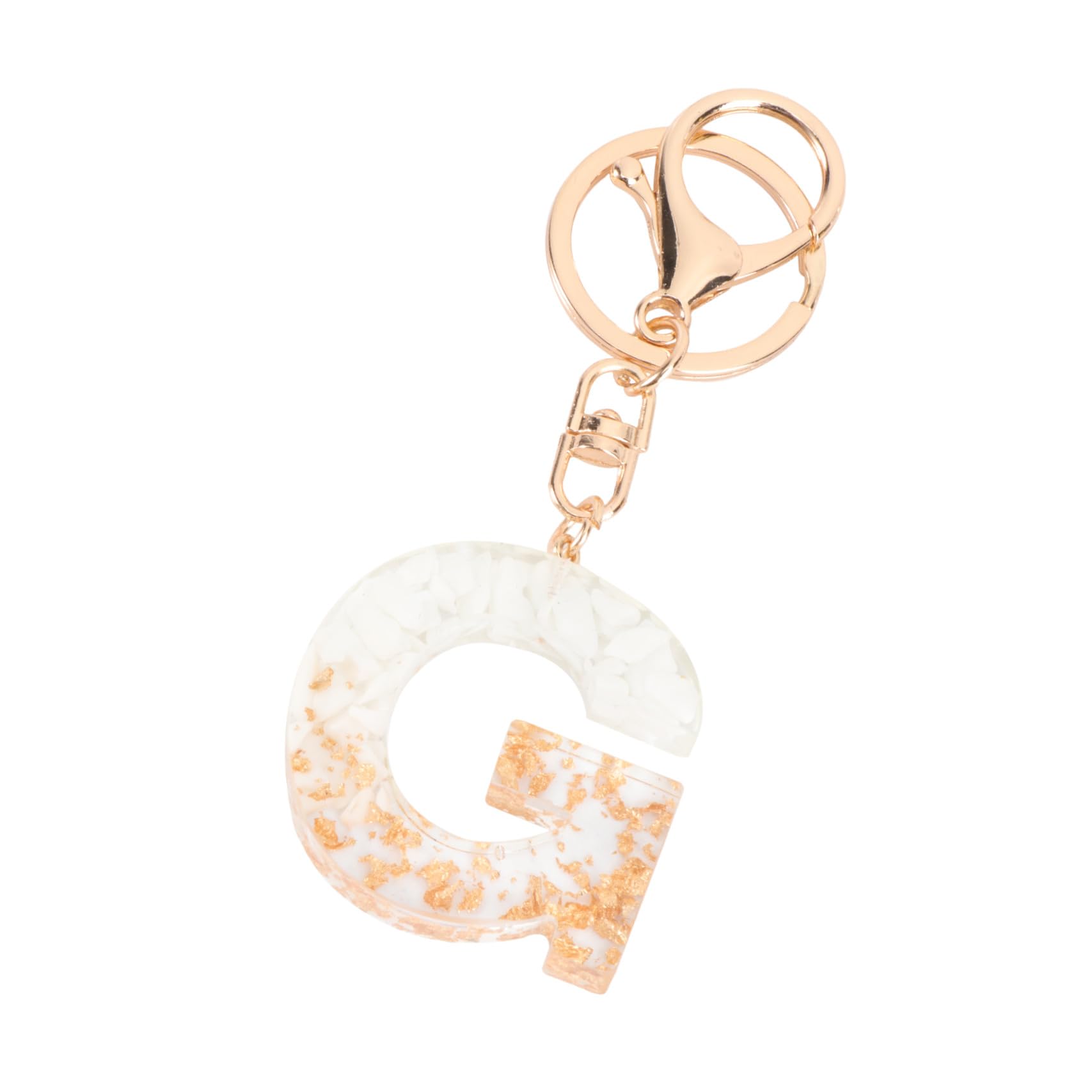 STOBOK 1 Pc Keychain Pendant English Alphabet Design Tassel Large Alphabet Letter Keyring Charm Key Chain for Women (White G)