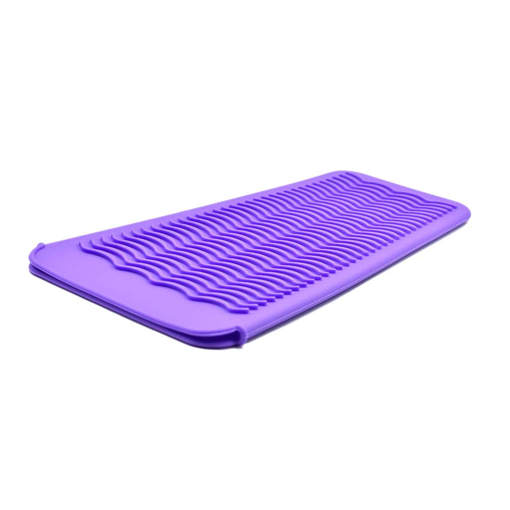Lintat Silicone Heat Resistant Mat Bag Curling Irons Hair Straightener Straightener Hair Dryer and Other Hair Styling Tool, 29 x 14 x 1 cm, Purple