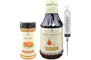 Gourmet Warehouse Savory Rum Butter Injectable Marinade andBird Rub Spice, 16 ozs - No MSG, No HFCS