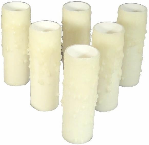 Set of 6 pc. 4" Tall Cream. Large Diameter Edison Wide Base 13/16