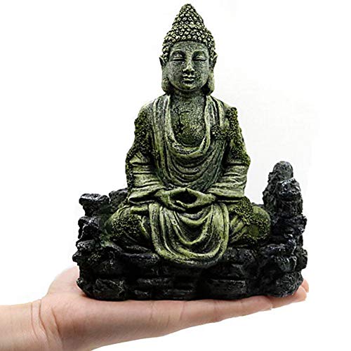 Aquarium Decorations Sculpture Fish Tank Buddha Sitting Statue Ornament Reptiles Tank Decorations
