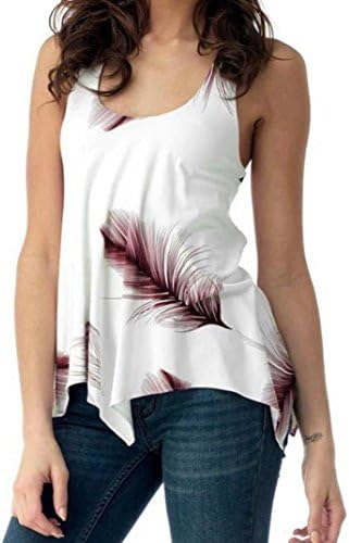 Womens Plus Size Tee, 2018 QIQIU Summer Casual Floral Sleeveless Bandage Tank Vest Blouse Pullover Tops