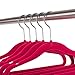 Finnhomy Non-Slip Clothes Hanger for Baby and Kids 30-Pack Velvet Hangers with 10 Finger Clips,Pink