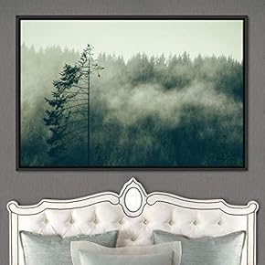 signwin Framed Canvas Wall Art Foggy Mountains Aerial...