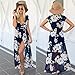 Chvity Women's Wrap Deep V-neck Overlay Floral Print Chiffon Long Maxi Dress
