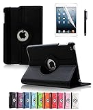 Uvital PU Leather 360 Degree Rotating Multi-angle Stand Folio mart Wake Up Sleep Case for iPad 2/3/4 - Black