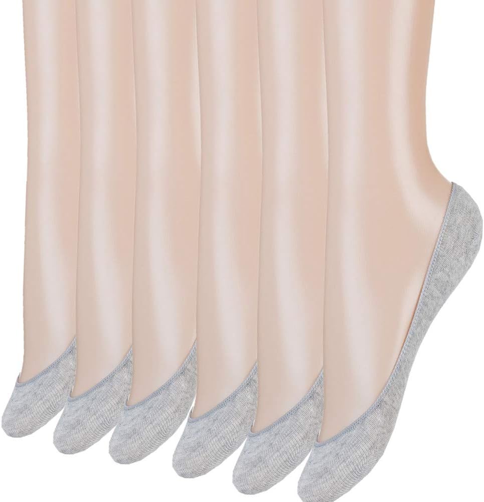 Ndoobiy 6 Pairs Women's No Show Socks Nonslip Invisible Low Cut Liner Summer Socks for Flats High Heels