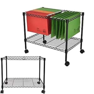 Amazon.com : File Cart, Rolling Metal File Organizer Single Tier File