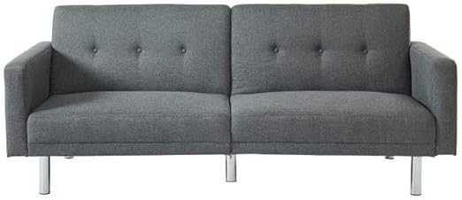 Montreal Canape Droit Convertible 3 Places Tissu Gris