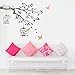DECOWALL DW-1510 Birds on Tree Branch with Bird Cages Kids Wall Stickers Wall Decals Peel and Stick Removable Wall Stickers for Kids Nursery Bedroom Living Room (Grey) d?cor